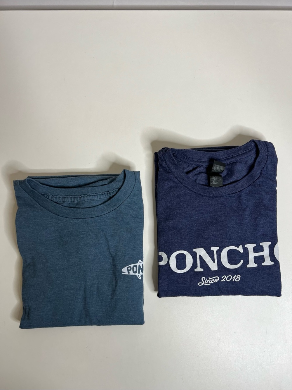 Pair of Poncho Men's T-SHIRTs Heathered Blue - Size Large